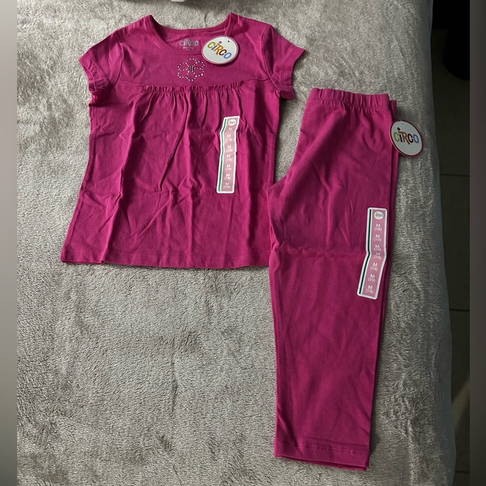 NWT Circo girls pink shirt & pants set M (7/8)